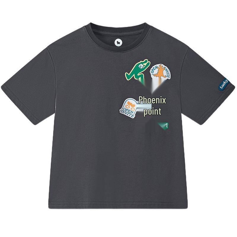 MQD Boys' Pure Cotton Cartoon Short-Sleeve T-Shirt