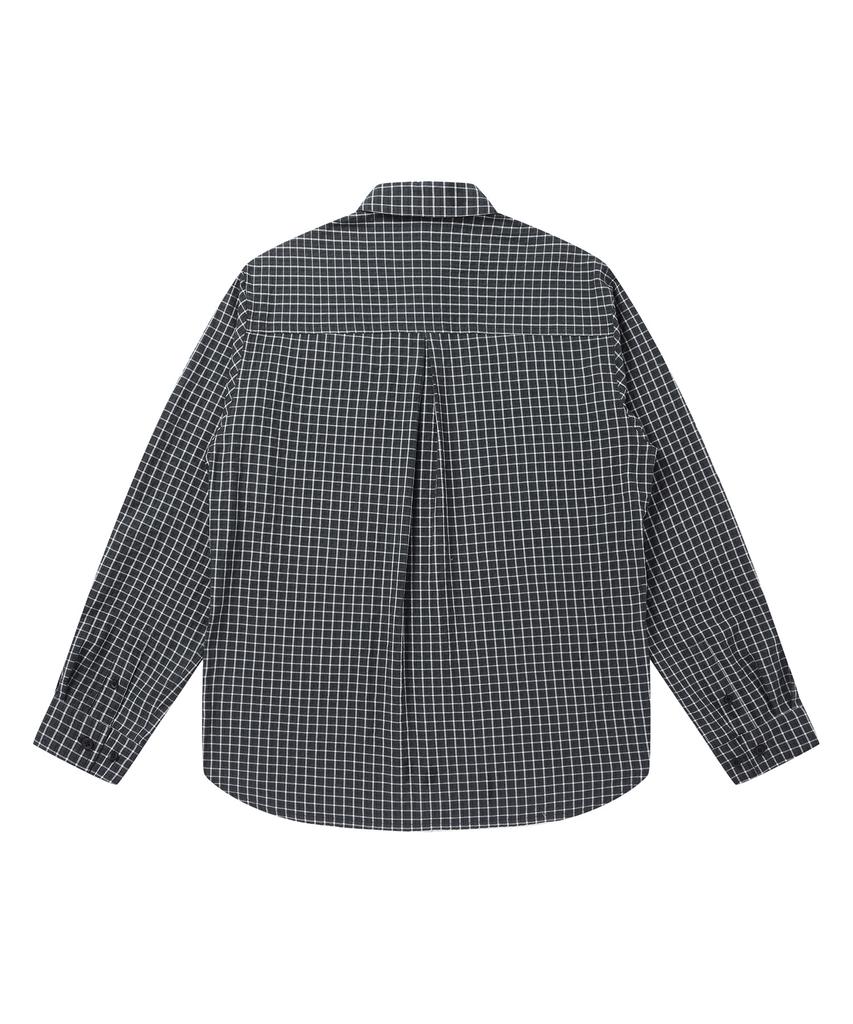 SOLEW Relaxed Fit Seersucker Shirt_Black