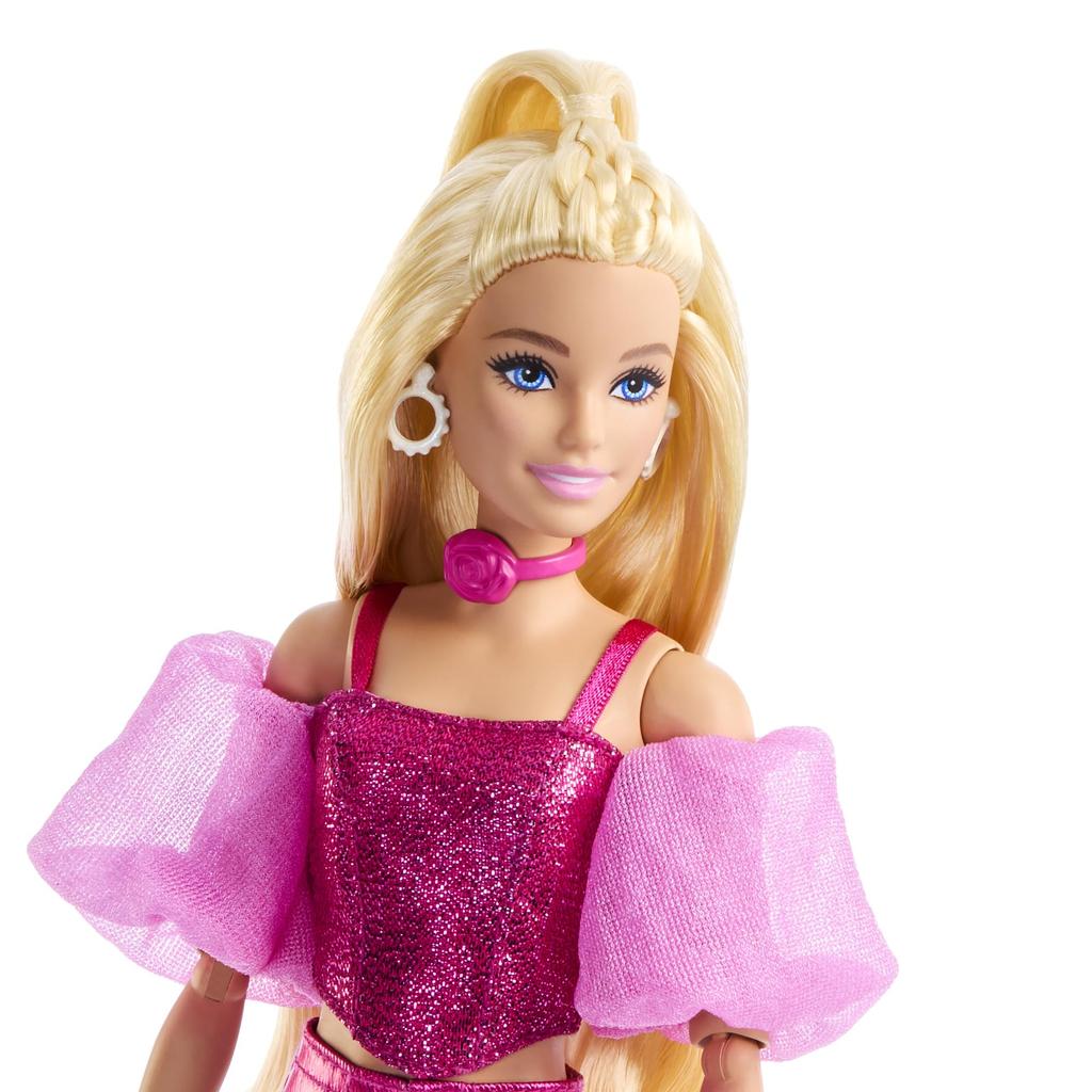 Barbie Deluxe Style Pink Pants Style Doll House for Pretend Ages 4 and JFP40 Dress-Up Play, Up, Pink,