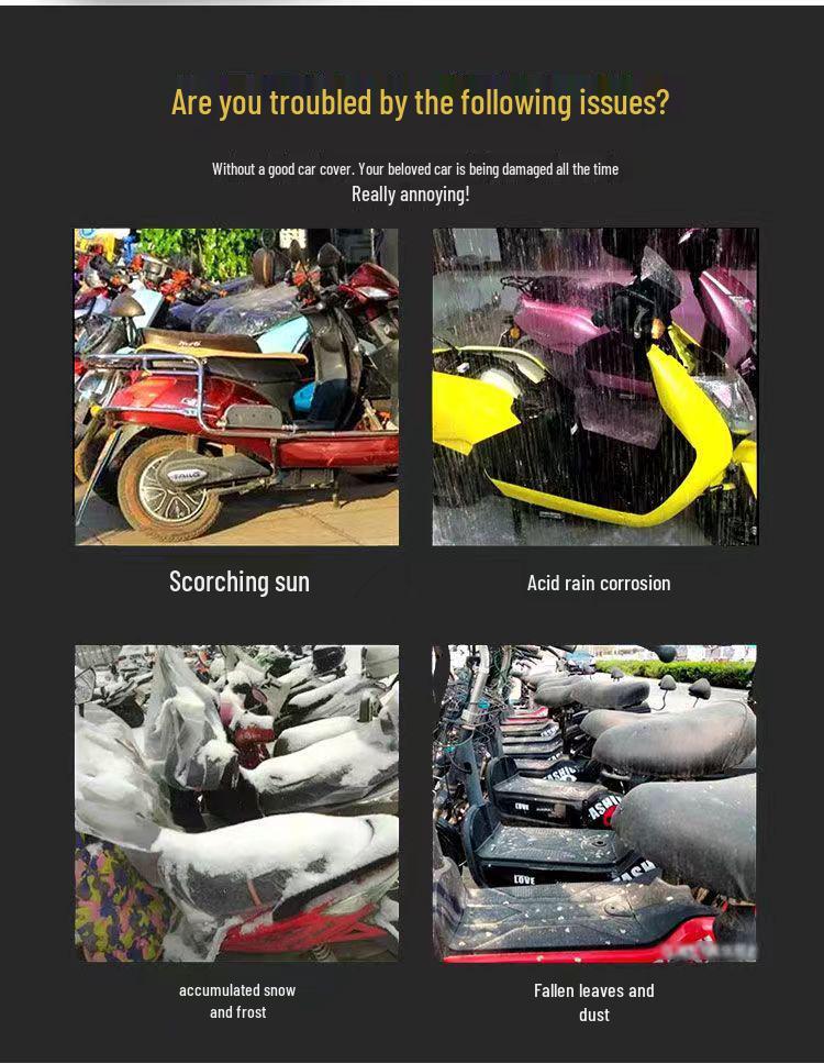 Universal All-Season Electric Vehicle & Motorcycle Cover: Cotton Flannel, Rainproof, Sunscreen, Thickened.
