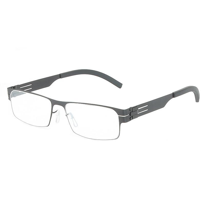 

Large Face Style Square Glasses Frame Men Germany Business Classics Screwless Ultralight Thin Eyeglasses Design Eyewear Fashion чорний
