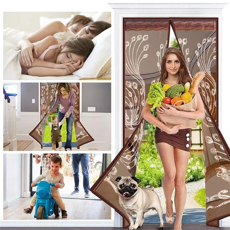 Portable Summer Mosquito-Proof Door Curtain Magnetic Screen Door Punch-Free Partition Door Curtain Mosquito-Proof
