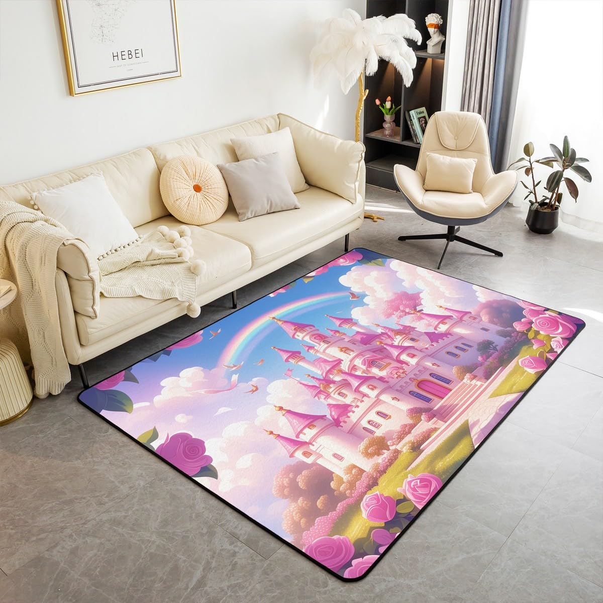 

Erosebridal Manatee 5x7 Area Rug, Coral Carpet, Shell Fish Bubble Underwater World Theme Indoor Floor Mat, Kawaii Cartoon Ocean Creature Bot 160cm x 200cm