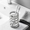 Stainless Steel Spring Shaped Toothbrush Holder Silver Toothbrush Toothpaste Organizer  Desktop