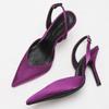 Pointed Toe Pumps Women Heeled Sandals Satin Elegant Slingback High Heels Women Concise Fashion Party Wedding Dress Shoes