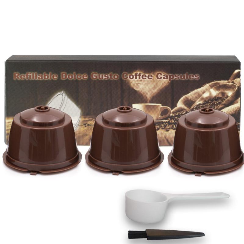 Eco-Friendly Reusable Coffee Pod Filter with Stainless Steel Mesh and Cleaning Brush Coffee Machines for Sustainable Brewing