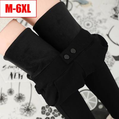 Women Black Leggings Winter Warm Plus Velvet Super Elastic Pants