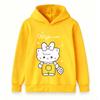 Cute Cartoon White Kitten Print Kids Hoodie, Soft Cozy Pullover Sweatshirt for Boys Girls, Casual Long Sleeve Top for Daily Wear Autumn Winter