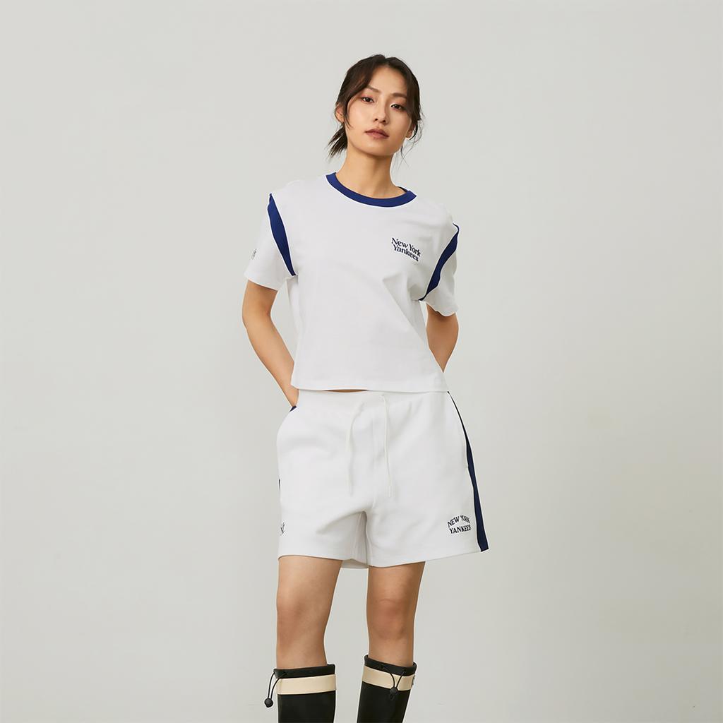 New MLB SS24 Drop Shoulder Sleeve T Shirt Women's White 3FTSV0343-50IVS