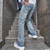 New Retro Casual Biomimetic Jeans Men'S American Loose Pants High Street Wide Leg Pants
