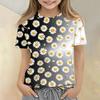 Girls Floral Print Crew Neck Short Sleeve Casual Loose Fit T Shirt Comfortable Lightweight Breathable Fabric Summer Wear