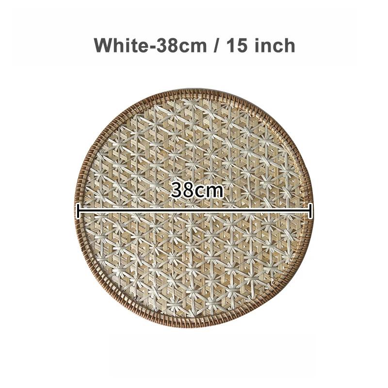 Nordic Rattan Decorative Tray Natural Wicker Handwoven Home Decor Rattan Insulation Mat Southeast Asian Ethnic Wall Decoration