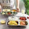 Naczynia do stołówki Talerze dzielone Talerz dzielony ze stali nierdzewnej do fast foodów Nowa taca obiadowa