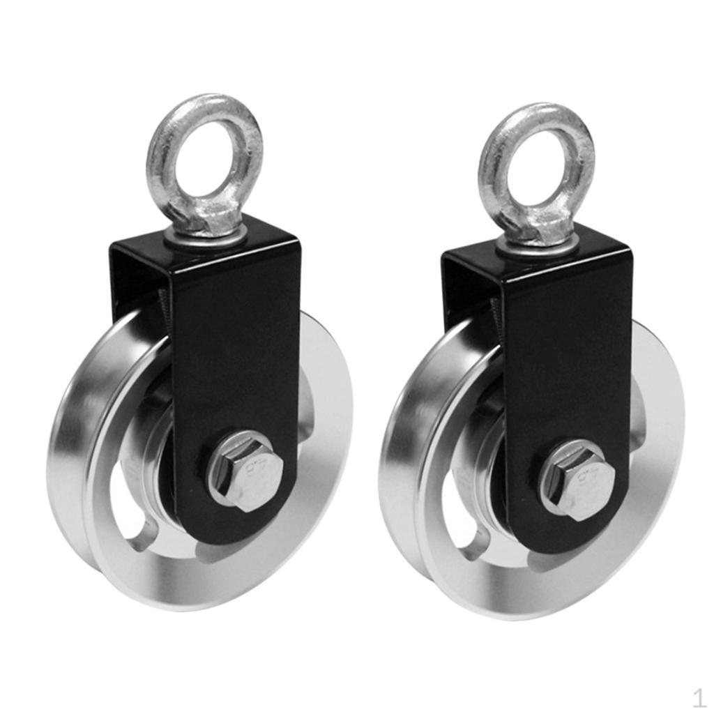 2 Pieces Single Wheel Swivel Pulley Fitness Lift Cable DIY Build