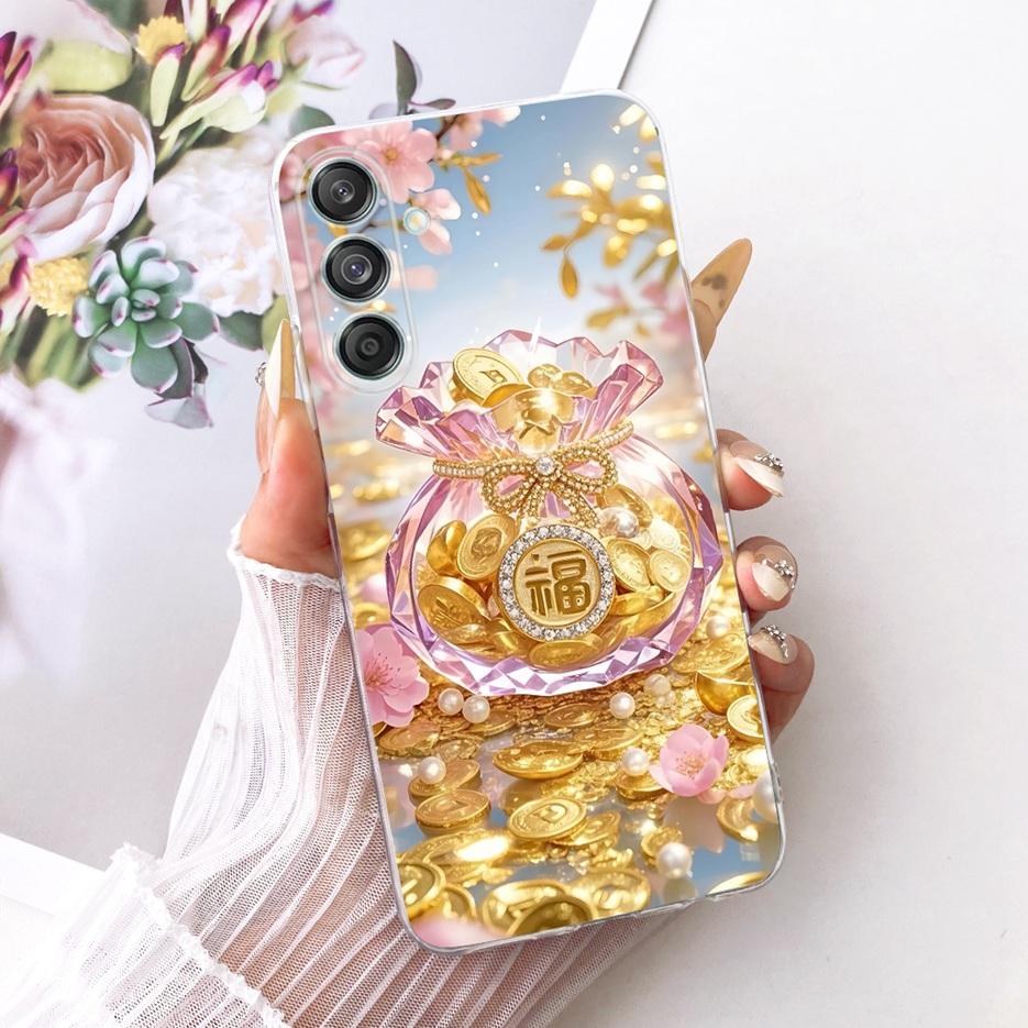 Etui do Samsung Galaxy M55 SM-M556B Nowe Kwiaty Motyl Malowane Pokrowiec Miękki Silikonowy Etui Do Samsung M55 M 15 Galaxy M15 Torby