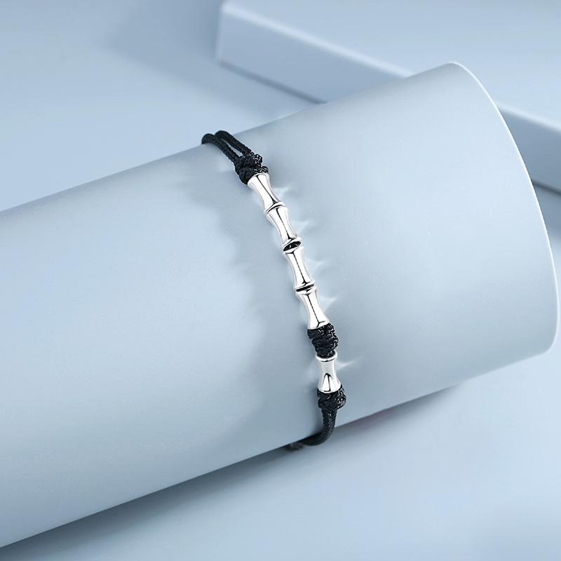 

A pair of couple s bracelets s9Silver bamboo knot red rope bracelet for men and women, simple style 925Silver