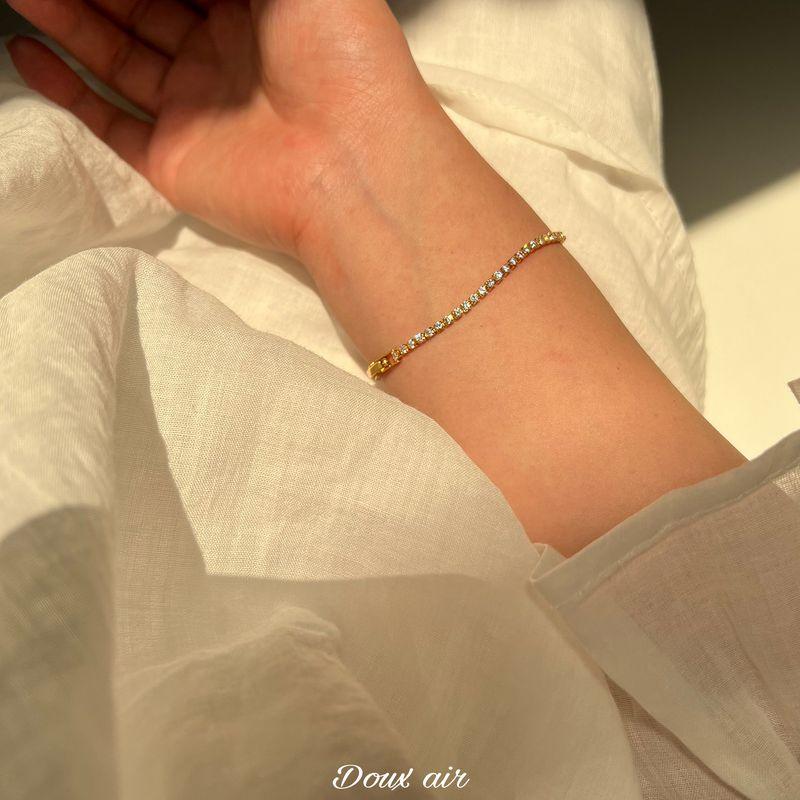 

INS Bright Shining Fine Star Exquisite Female Zircon 14K gold 16cm bracelet