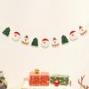Christmas Decorative Banner Indoor Hanging Garland Featuring Snowman Santa Claus and Tree Shapes for Holiday Wall Decoration