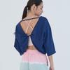 Oz Is Ozts1147 Crop Slub Jersey Cover-Up - Navy