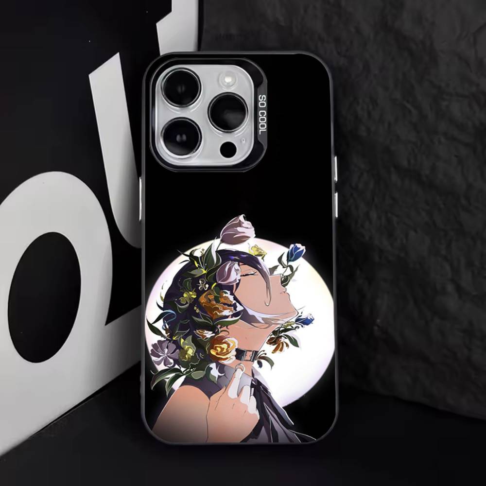 Coque de téléphone C-Chainsaw Man R-Reze Pour iPhone 16,15,14,13,12,11,8,7,Pro,Max,Plus,Mini,XS,SE Anti Chute Noir Mat Rigide