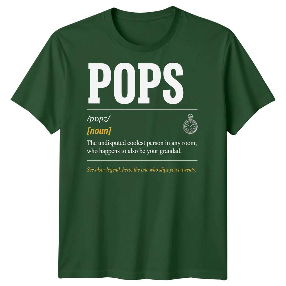Pops Definition Unisexs T Shirt Grandad Grandpa Gift Fathers Day Graphic Tee