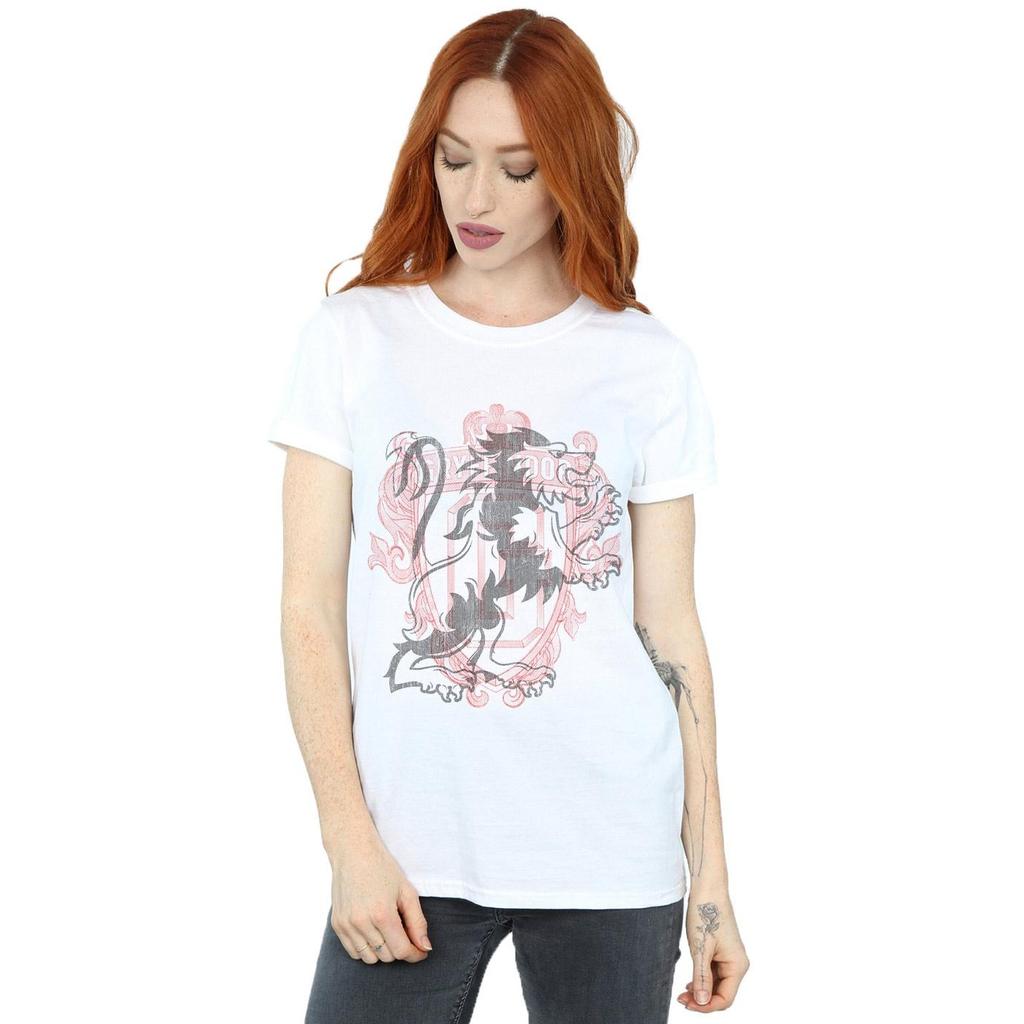 Harry Potter Womens/Ladies Gryffindor Lion Crest Cotton Boyfriend T-Shirt