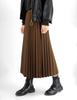 2023 New Wool Blend A-Line Midi Skirt: Pleated, Solid Color, Slimming, Great Drape for Autumn & Winter