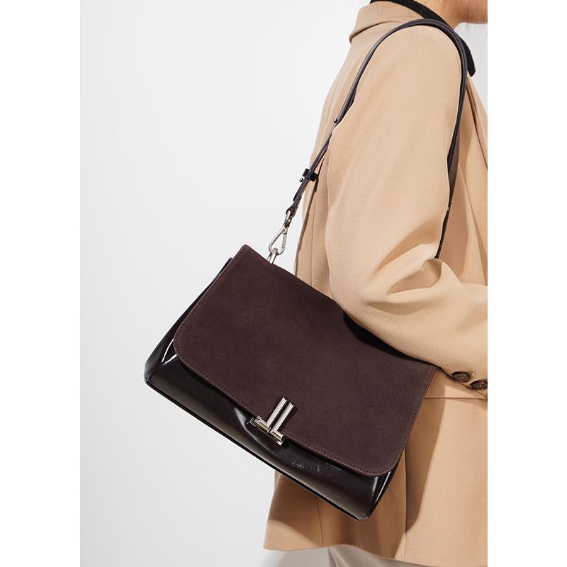 

Сумка через плечо контрастного цвета в стиле ретро для женщин, универсальная, большая вместимость, сумка через плечо для женщин, сумка подмышкой, маленькая квадратная сумка