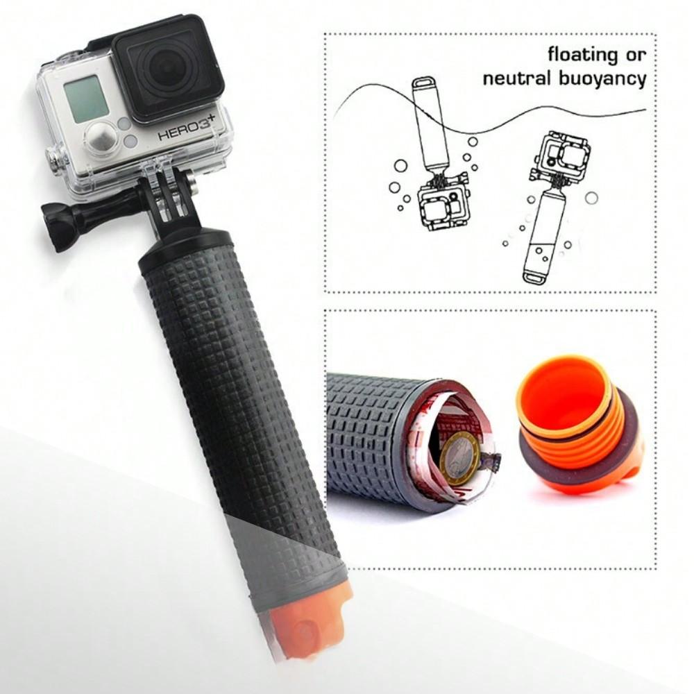 1PC Orange Water Floating Stand Buoyant Selfie Stick For GoPro Hero 12 11 10 9 8 7 6 SJCAM Insta360 X2 X3 DJI Osmo