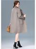 2025 New Autumn/Winter Double-Sided Cashmere Coat for Middle-Aged & Elderly Women - Mid-Length, High-End Wool Overcoat