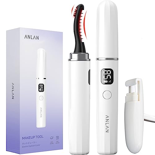 

Featured in Popular Magazines! ANLAN Hot Eyelash Curler, Dual-Use, 2-Way, for Lower and Upper Eyelashes, Type-C Rechargeable, Three Temperature Settin