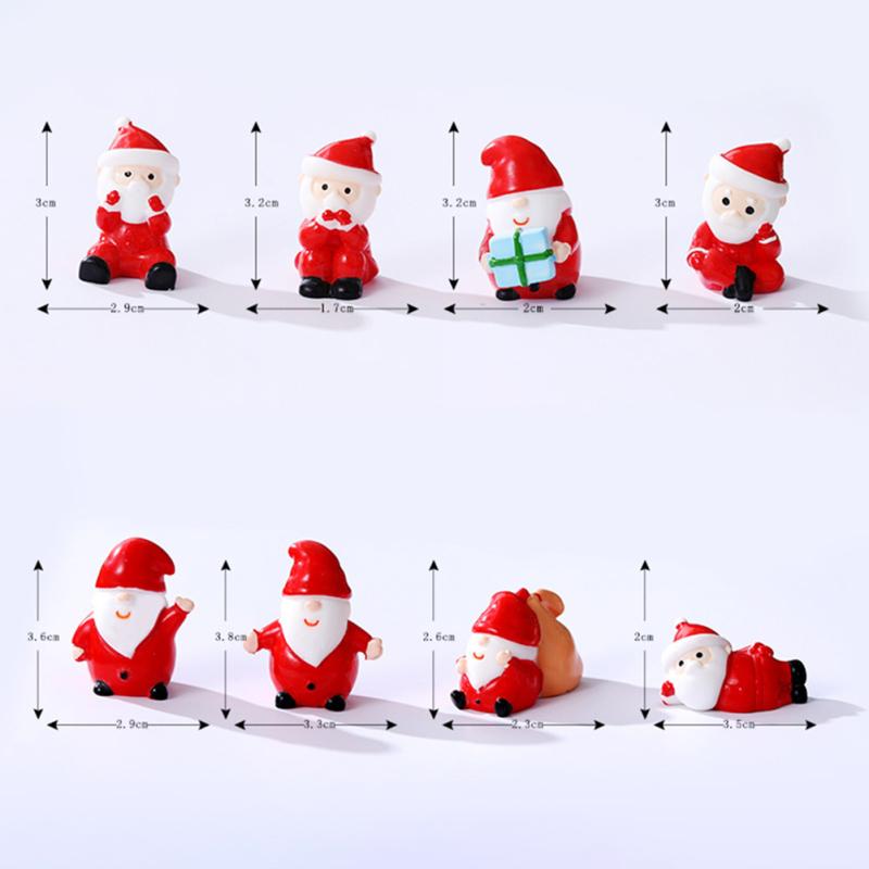 Weihnachtsdekoration aus Kunstharz Ornamente Niedliche Weihnachtsmannfiguren Mikrolandschaft Geschenk für Aquarium