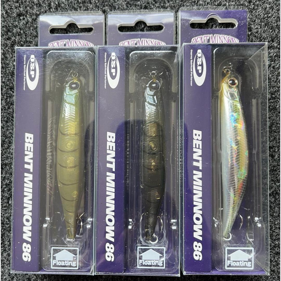 Used O.S.P bent minnow 86F set of 3