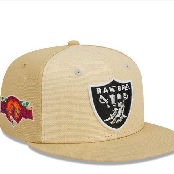Nuovo Cappellino da Baseball Ricamato Squadra di Football Americano Raiders Sport all'Aperto Tesa Piatta Calotta Rigida Fibbia Regolabile Moda Trendy