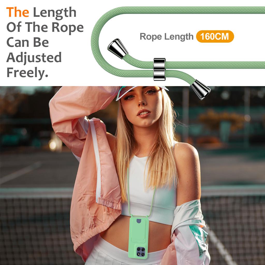 For Motorola Edge 60s 5G/Motorola Edge 60 Fusion 5G/Motorola Edge 60 5G Case Liquid Silicone Card Holder Back Phone Cover with Lanyard