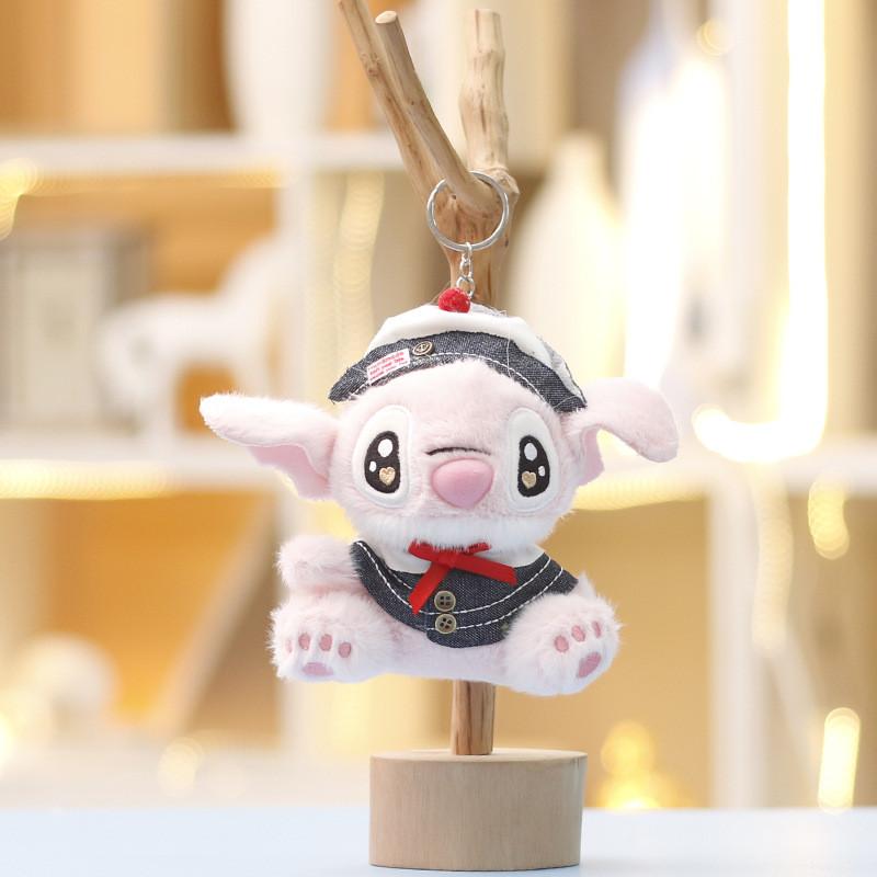 Stitch Plush Toy Keychain With Scarf And Trench Coat Design For Kids And Collectors