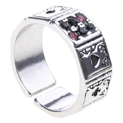Poker Rings Gothic Diamonds-encrusted Adjustable Rings Women Party Casual Rings