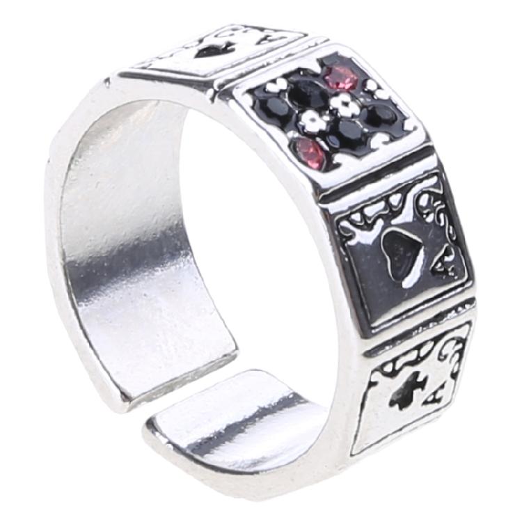 

Poker Rings Gothic Diamonds-encrusted Adjustable Rings Women Party Casual Rings 1