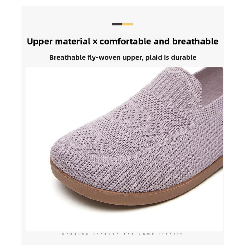 Summer Cloth Shoes, Women's Mesh Shoes, Breathable Flat Bottom, Lightweight, One Foot, Hollow Mesh Shoes