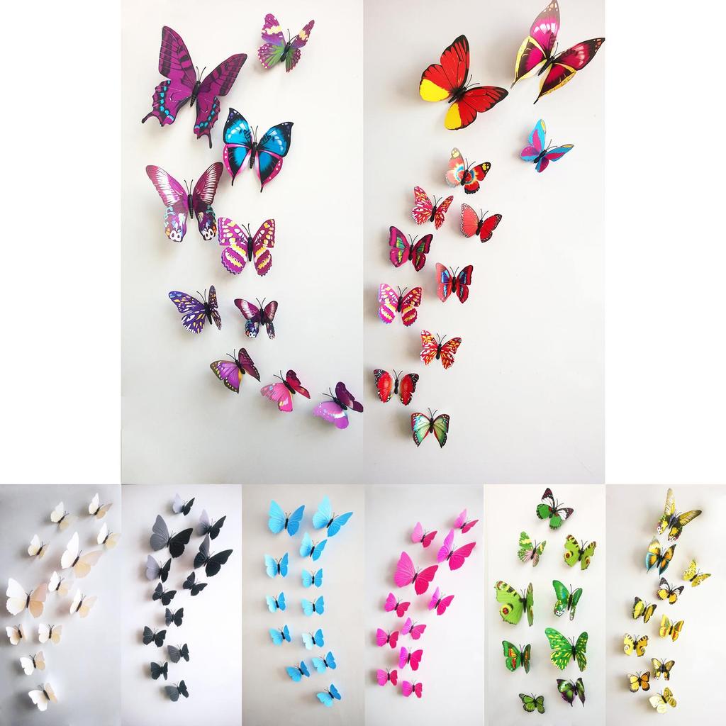 Lifelike 9cm Butterfly 3d Wall Art Pvc Fridge Magnet Home Decoration Prop