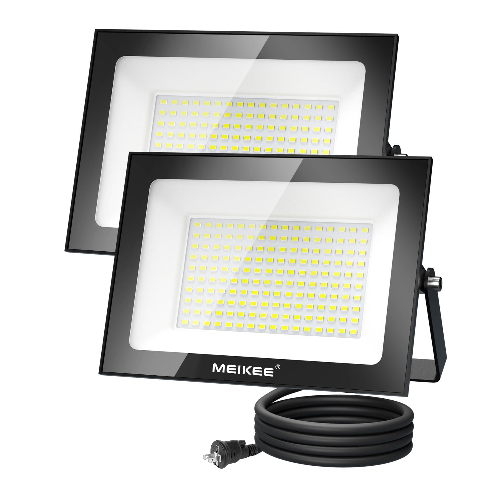 

MEIKEE [80W Ultra-Thin, Set of 2] LED Floodlights, Work Lights, Ultra-Bright Daylight Color, 6500K, 8000LM, Energy-Saving, Heavy Rainproof, IP66