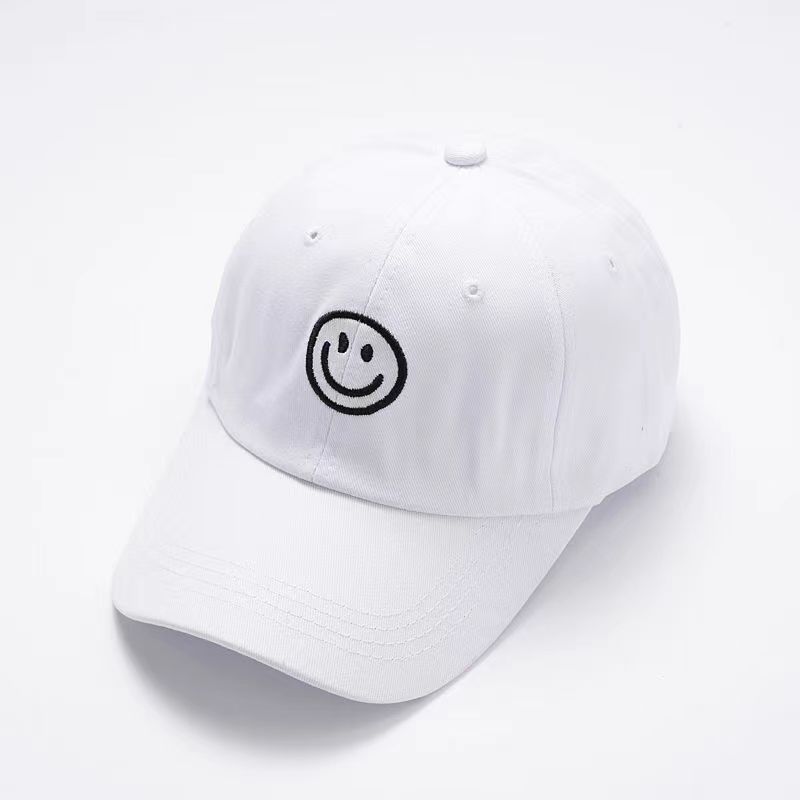

Hat Female Soft Top Solid Color Peaked Cap Men s Simplicity Embroider Sports Sun Hat Tide Sun Protection Sunshade Baseball Cap Female Smiley/White Adjustable