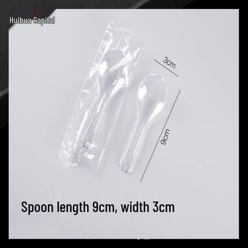 HUIHUADU Disposable Individually Wrapped Crystal Spoons, 2000-count