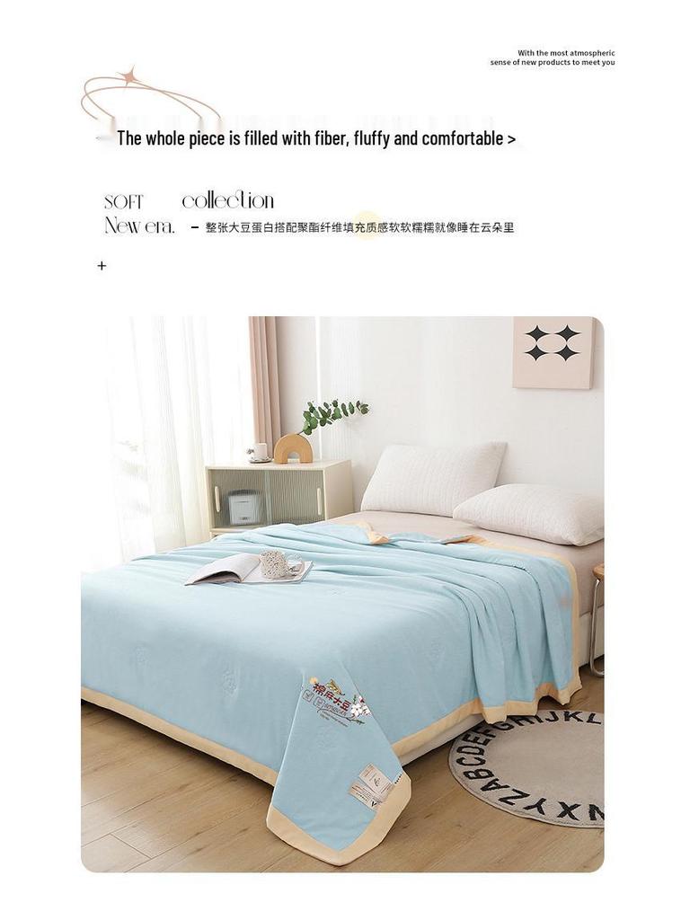 2026 Summer Cotton-Linen Quilt: Hand-Stitched Edging, Cool & Lightweight for Air Conditioning