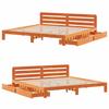 Solid Wood Bed Without Mattress Wax Brown 200x200 Cm Pine Wood