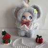 Bowknot‘ Plush Rabbit Doll Keychain Big Ear Rabbit Hanging Ornament  Birthday Gift
