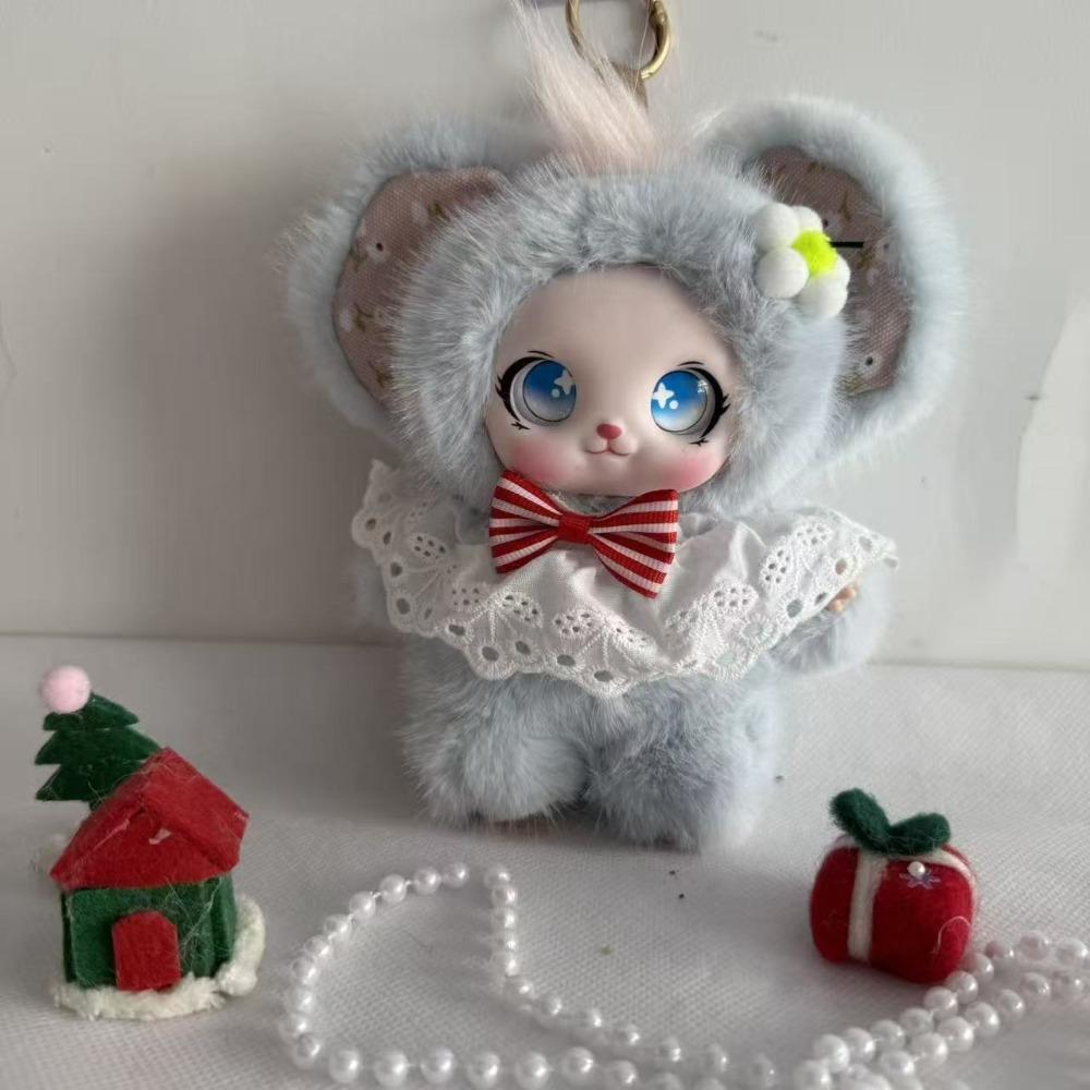 Bowknot‘ Plush Rabbit Doll Keychain Big Ear Rabbit Hanging Ornament Birthday Gift