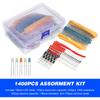 1400 Stück Elektronikbauteile Sortiment-Kit Sortiertes Elektrisches Element Starter-Kit mit 1 4W Widerstand LED-Diode