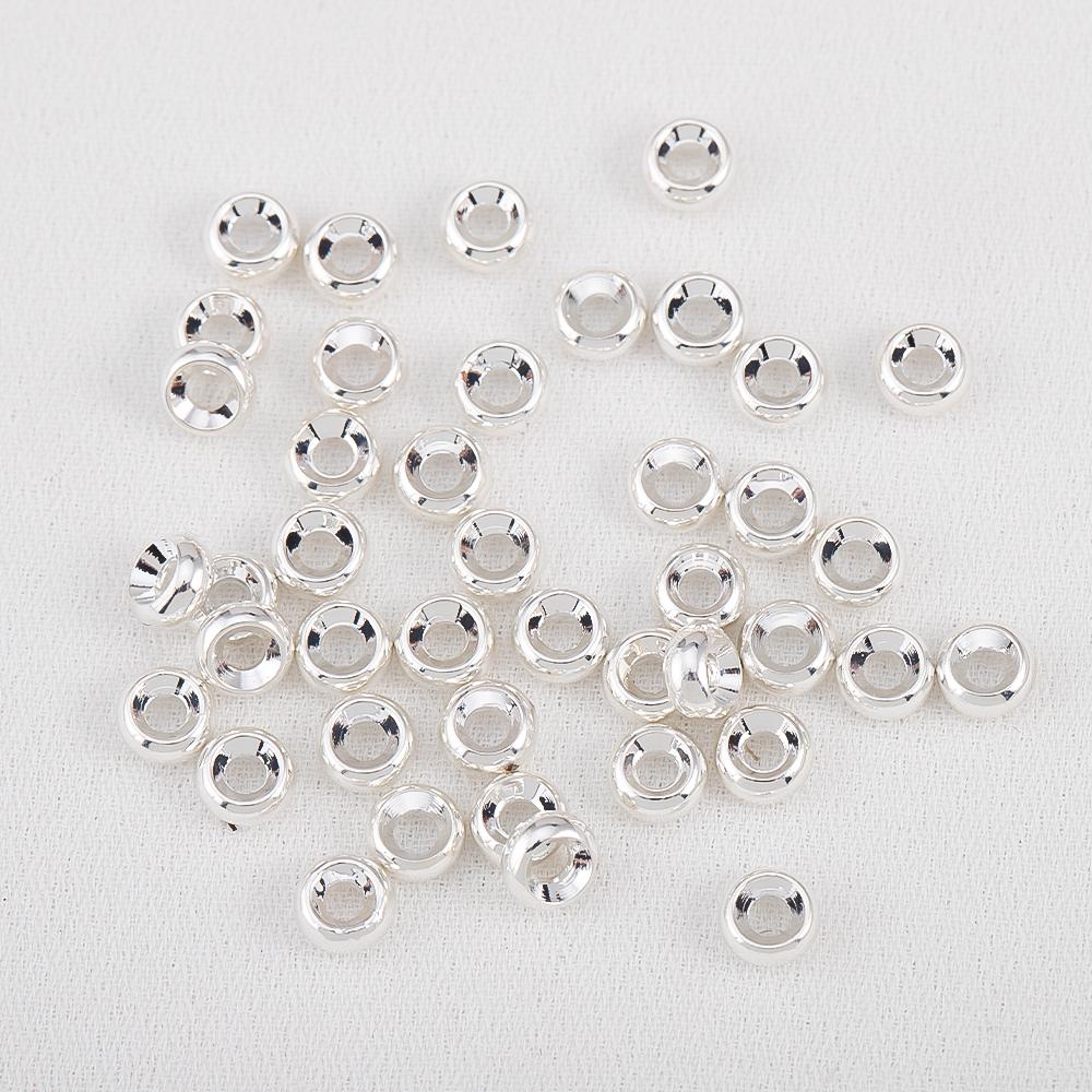 10pcs 20pcs 30pcs 18K Gold Plated Flat Round Bracelet Spacer Beads 4mm Circle Crafts Beads Necklace Jewelry Accessories Findings