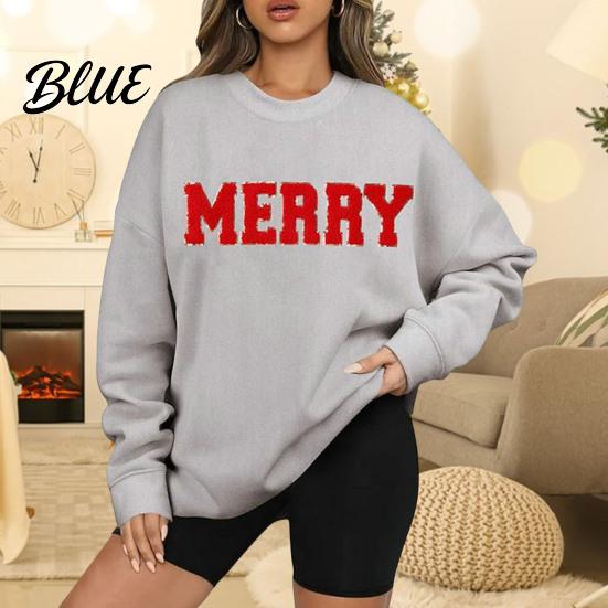 Monogram Print Sweatshirt Woemn O Neck Mid Length Loose Pattern Top Elastic Cuffs And Hem Hip